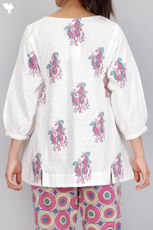 Khaadi Top In Paisley Block Print