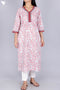 Cambric Cotton Kurta In Floral Block Print