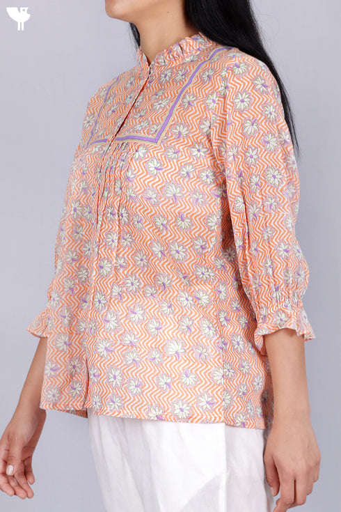 Mulmul Cotton TopIn Floral Print