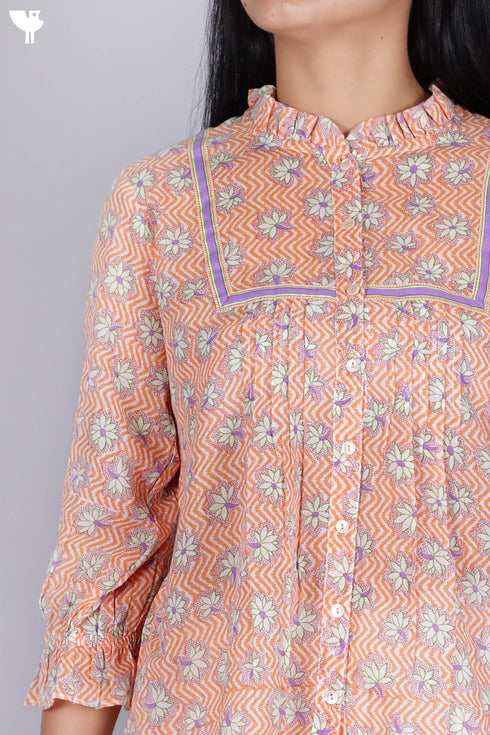 Mulmul Cotton TopIn Floral Print