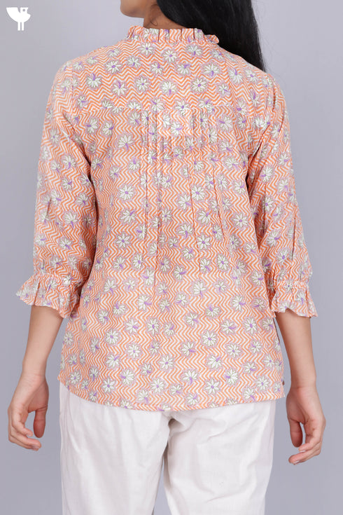Mulmul Cotton TopIn Floral Print