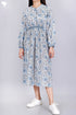 Cotton Silk Midi Dress With Floral Block Print