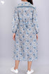 Cotton Silk Midi Dress With Floral Block Print
