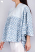 Cambric Cotton Circular PonchoIn Zigzag Block Print