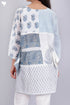 Cotton Poncho In Assorted Block Print