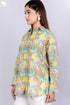 Mulmul Cotton Pleated Shirt In Floral Block Print