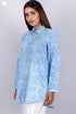Mulmul Cotton Pleated Shirt In Floral Block Print