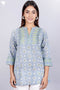 Mulmul Cotton Top In Floral Block Print