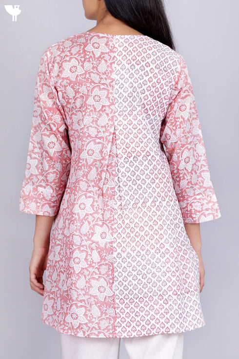 Cotton Top In Floral Block Print
