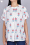 Slub Cotton Shirt In Floral Block Print