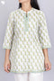 Slub Cotton Top In Floral Block Print