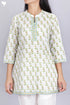 Slub Cotton Top In Floral Block Print