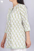 Slub Cotton Top In Floral Block Print