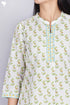 Slub Cotton Top In Floral Block Print
