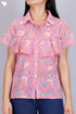 Cambric Cotton Button Down Top In Floral Block Print
