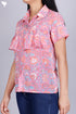 Cambric Cotton Button Down Top In Floral Block Print