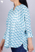 Mulmul Cotton Top In Graphic Block Print