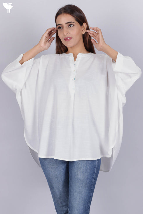 Rayon Poncho Top With Embroidery