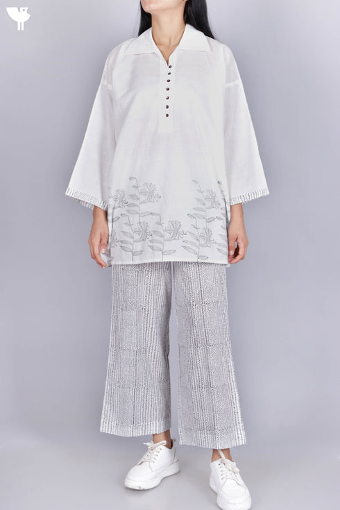 Slub Cotton Co-Ord Set In Block Print