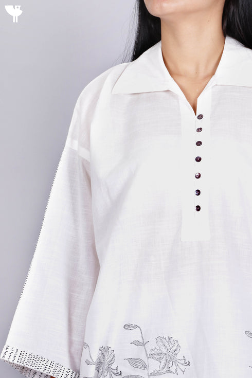 Slub Cotton Co-Ord Set In Block Print