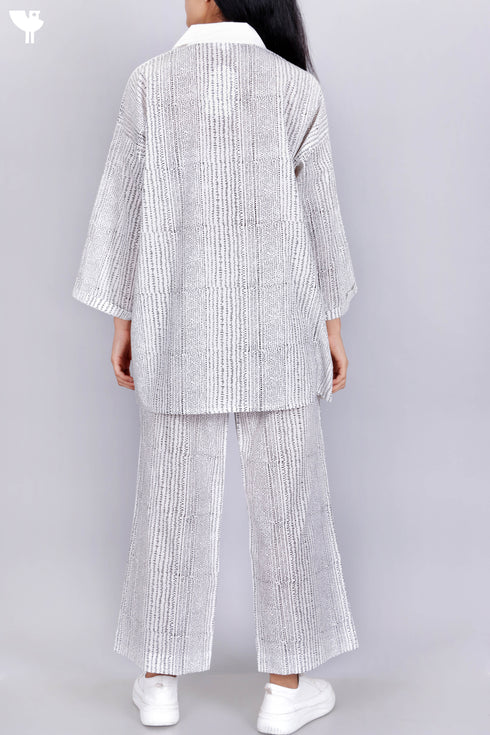 Slub Cotton Co-Ord Set In Block Print
