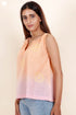 SlubCotton Ombre Dyed Top With Embroidery