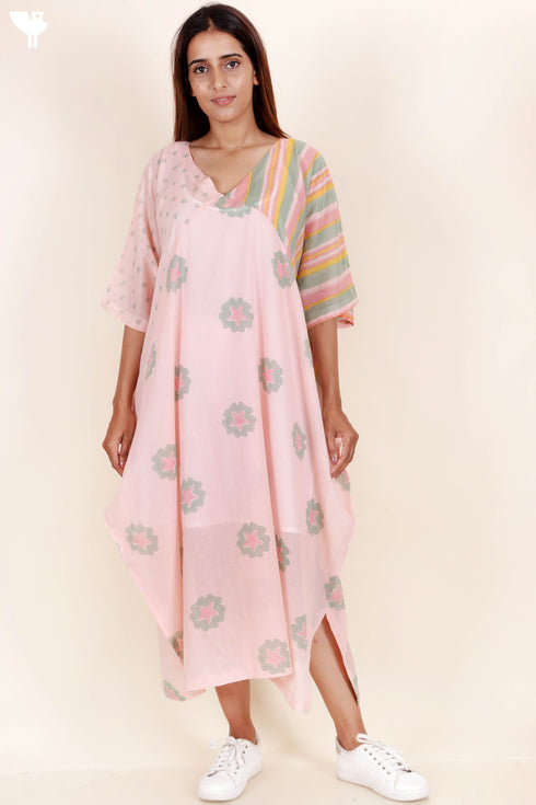 Mulmul Cotton Poncho With Block Print