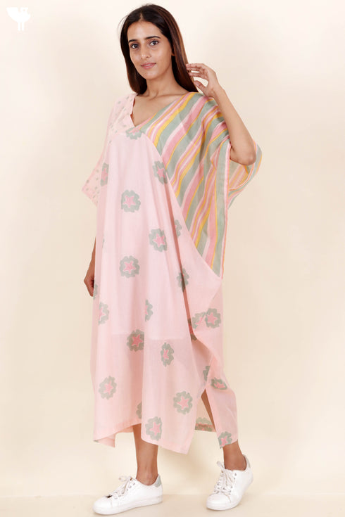 Mulmul Cotton Poncho With Block Print