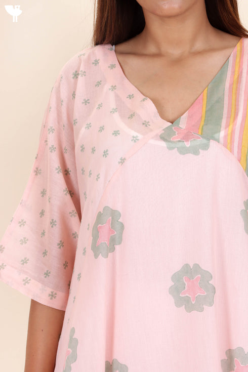 Mulmul Cotton Poncho With Block Print