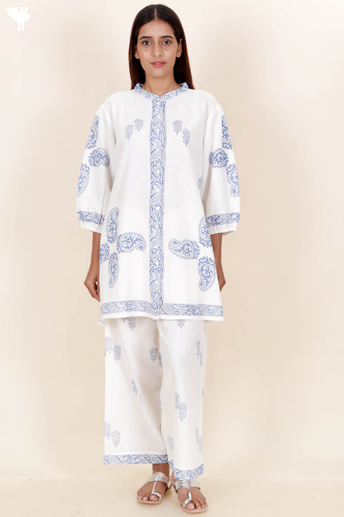 Khaadi Cotton Co-Ord Set In Floral Block Print