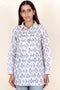 Mulmul Cotton Pleated Shirt In Floral Block Print