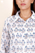 Mulmul Cotton Pleated Shirt In Floral Block Print
