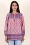 Mulmul Cotton Peasant Top In Floral Block Print