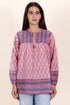 Mulmul Cotton Peasant Top In Floral Block Print