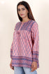 Mulmul Cotton Peasant Top In Floral Block Print
