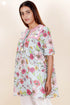 Mulmul Cotton Peasant Top In Floral Print