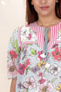 Mulmul Cotton Peasant Top In Floral Print