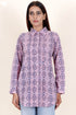 Cambric Cotton Pleated Shirt In Block Print