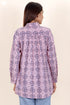 Cambric Cotton Pleated Shirt In Block Print