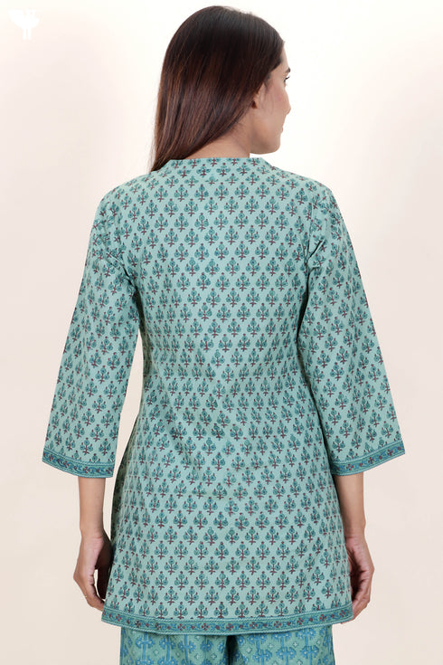 Cambric Cotton TopIn Floral Block Print