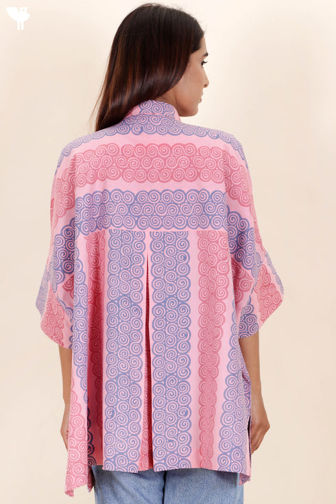 Mulmul Cotton Boxy Shirt In Block Print