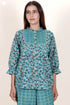 Cambric Cotton Top in Floral Block Print