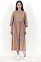 Rayon Peasant Dress With Floral Block Print