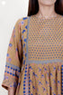 Rayon Peasant Dress With Floral Block Print