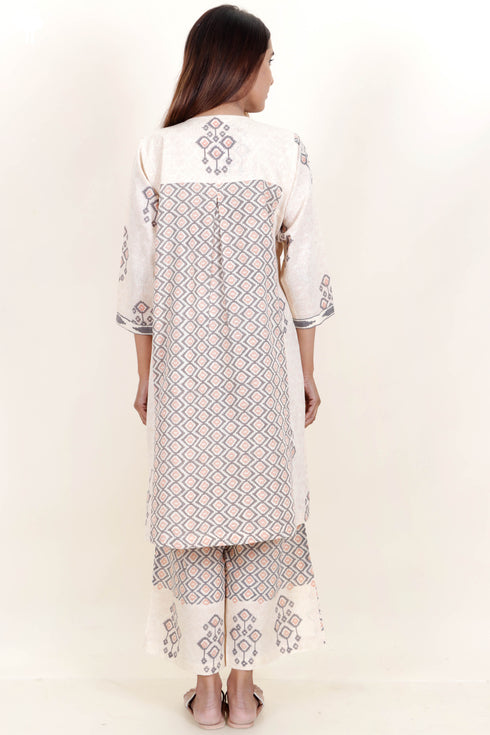 Slub Cotton Tunic In Block Print