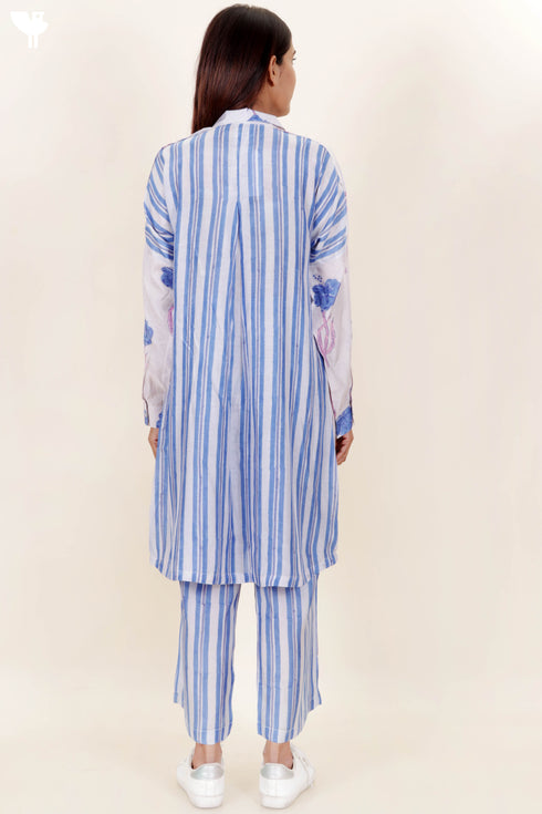 Modal Silk Co-Ord Set In Block Print