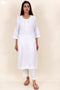 Terry Voile Kurta With Chikankari Embroidery