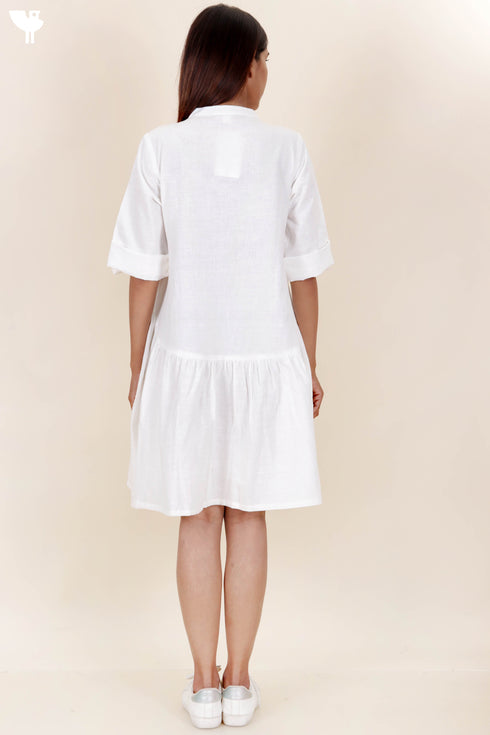 Khaadi Cotton Button Down Dress in White