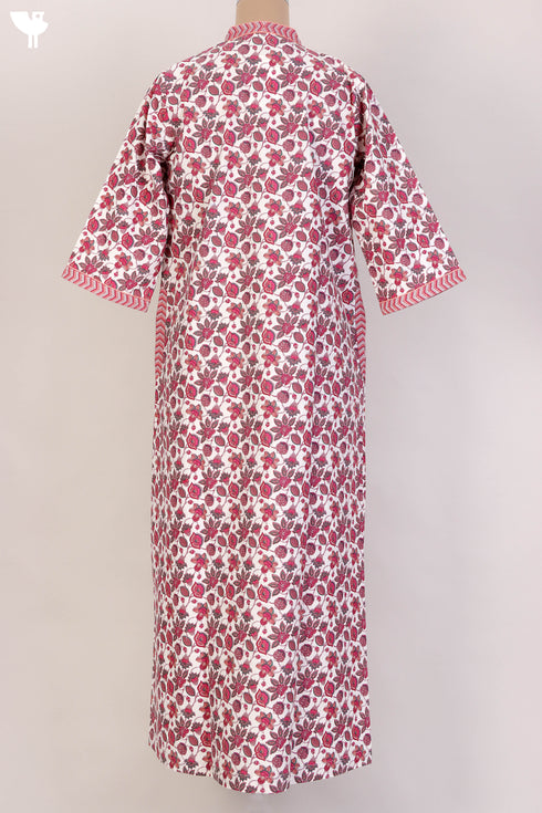 40s Cotton Kaftan In Floral Print