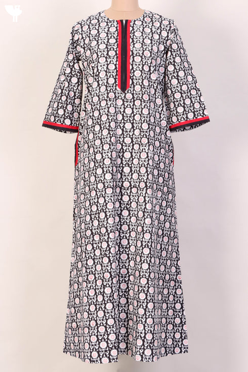 40s Cotton Kaftan In Floral Print